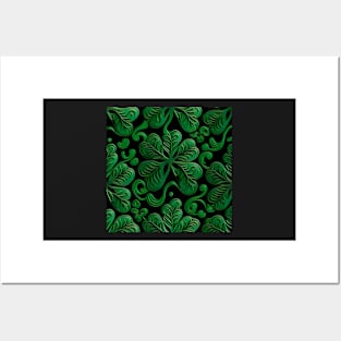 Saint Patrick's day shamrock 3D pattern Posters and Art